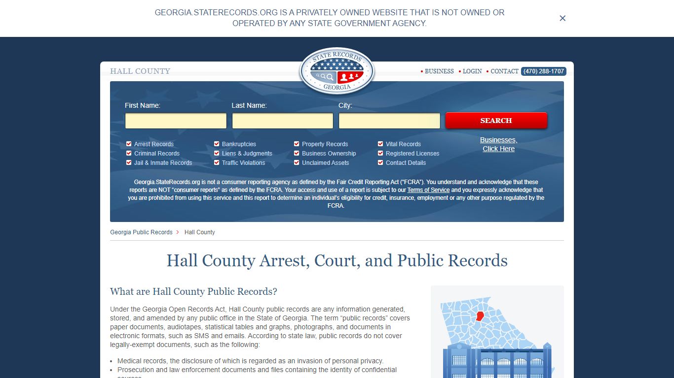 Hall County Arrest, Court, and Public Records