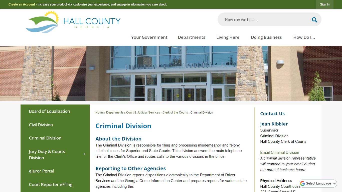 Criminal Division | Hall County, GA - Official Website